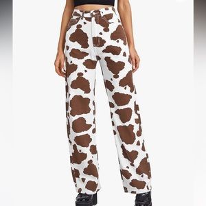 Brand New Cow Print Flared Jeans!